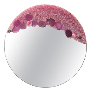 Crystal Rose Illuminated Mirror in Quartz and Agate by Sev Art Gallery
