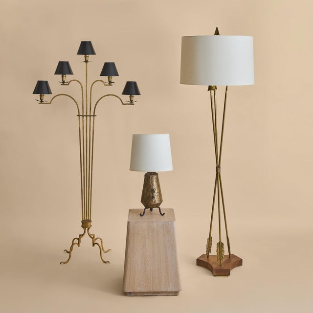 1950s French Brass Arrow Floor Lamp by Marcel Guillemard For Sale - Image 9 of 12