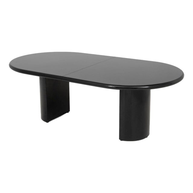 Intrex Postmodern Black Lacquered Dining Table For Sale