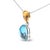 Contemporary 18K White and Yellow Gold Diamond Accent and Yellow Citrine and Sky Blue Topaz Gemstone Dangle Drop 18" Pendant Necklace (G-H Color, SI1-SI2 Clarity) For Sale - Image 3 of 5