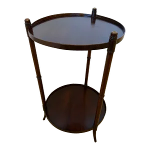 Regency Mahogany Small Round Two Tier End Table