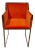 Contemporary Orange Velvet Occasional Chair For Sale