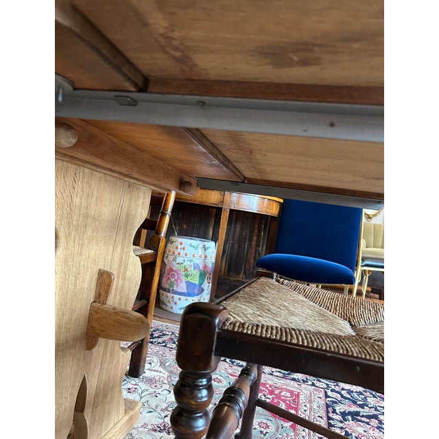 Henning Kjaernult Style White Oak Danish Trestle Dining Table With Breadboards For Sale - Image 13 of 16