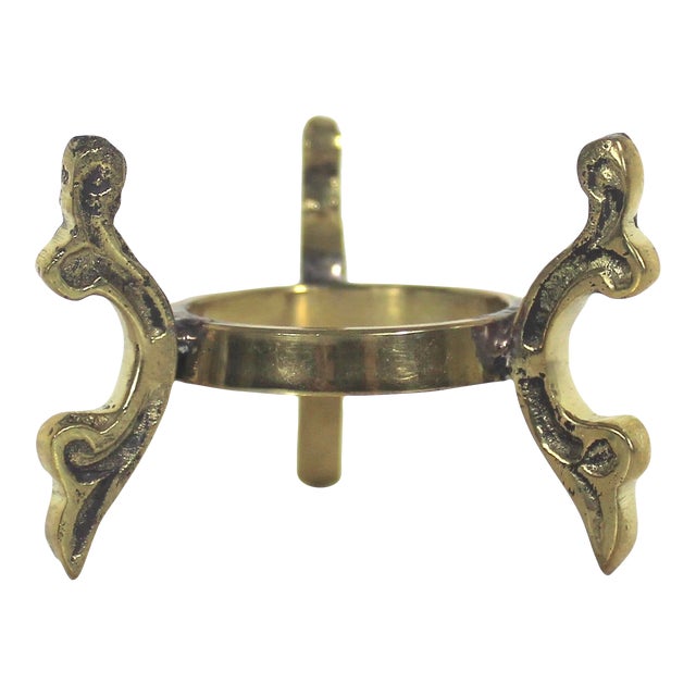 Vintage Brass Egg Display Stand Base, Pedestal, Holder For Sale