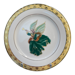 Vintage Muirfield Celebrity 9408 Salad/Accent Plate - Green Trumpet Angel
