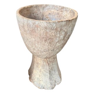 Large 19th Century Wooden Mortar For Sale