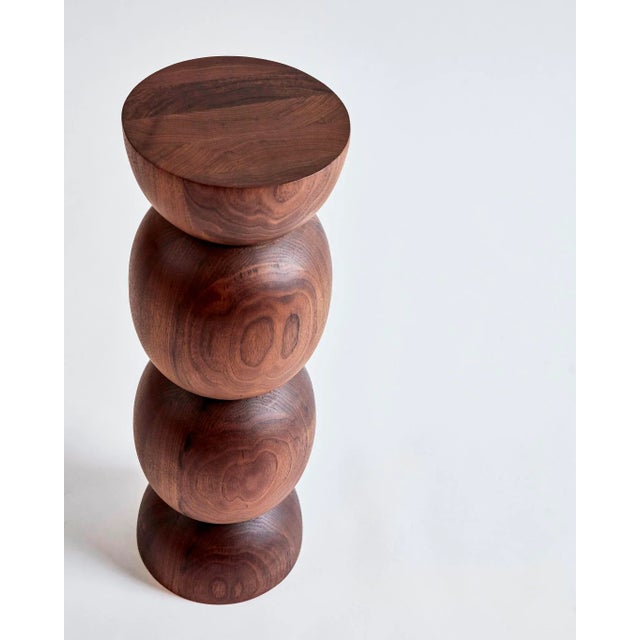 Contemporary "The Lynn" Walnut Drink Table For Sale - Image 3 of 5