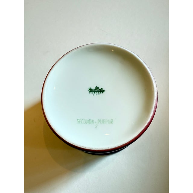 Ceramic Mid 20th Century Rosenthal Porcelain Secunda Purple Coffee or Espresso Set Designed by Theo Baumann For Sale - Image 7 of 7