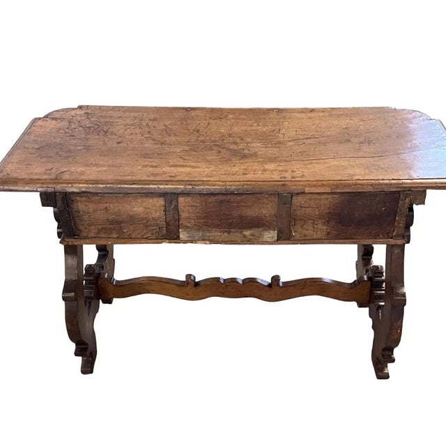 Baroque 18th Century Italian Walnut Console Table For Sale - Image 3 of 12