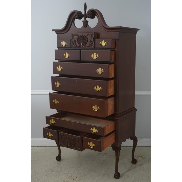 Chippendale Craftique Chippendale Ball & Claw Mahogany Highboy For Sale - Image 3 of 16