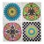 1960's Peter Max 16" Square Linen Textile Napkins - Set of 4 For Sale