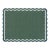 Handmade Cotton Flat Weave Area Rug, Forest Green, Cream and Teal Blue Scalloped Dhurrie - 8'x10' For Sale