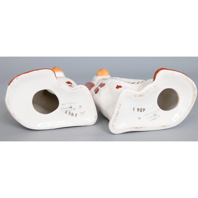 Paint Vintage English Staffordshire Spaniel Russet Dogs Figurines - a Pair For Sale - Image 7 of 8