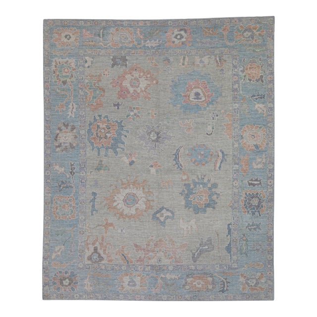 Turkish Oushak Rug 8'5" x 10'2" For Sale