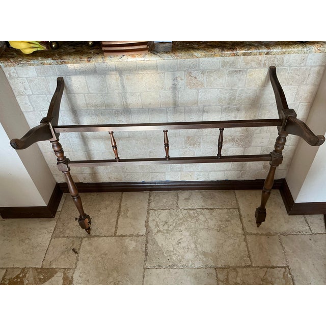 Antique Wooden Rocking Cradle With Turned Legs, C. Late 19th Century For Sale In Dallas - Image 6 of 12