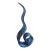 Vintage Murano Style Cobalt Blue Swirl Art Glass Free Form Sculpture Figurine For Sale