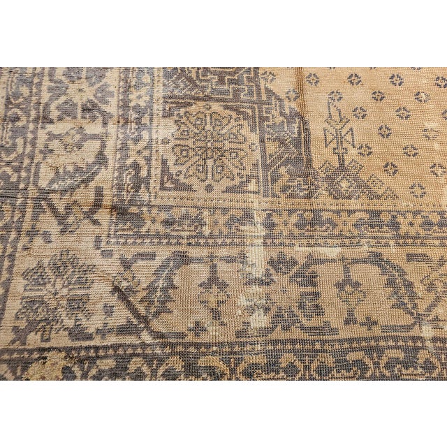 Vintage Turkish Oushak Rug, Hand-Knotted Wool, Geometric Design, Camelhair, 15' X 18' For Sale - Image 18 of 18