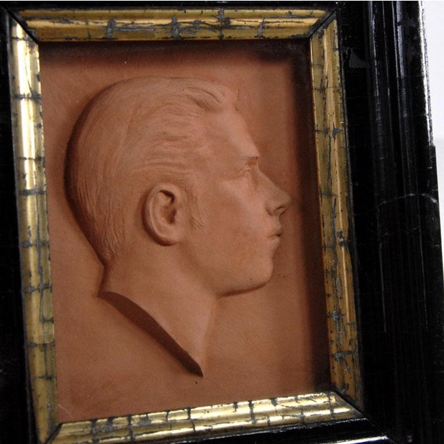 French Framed Terracotta Young Men Portrait, 1930s For Sale - Image 6 of 10