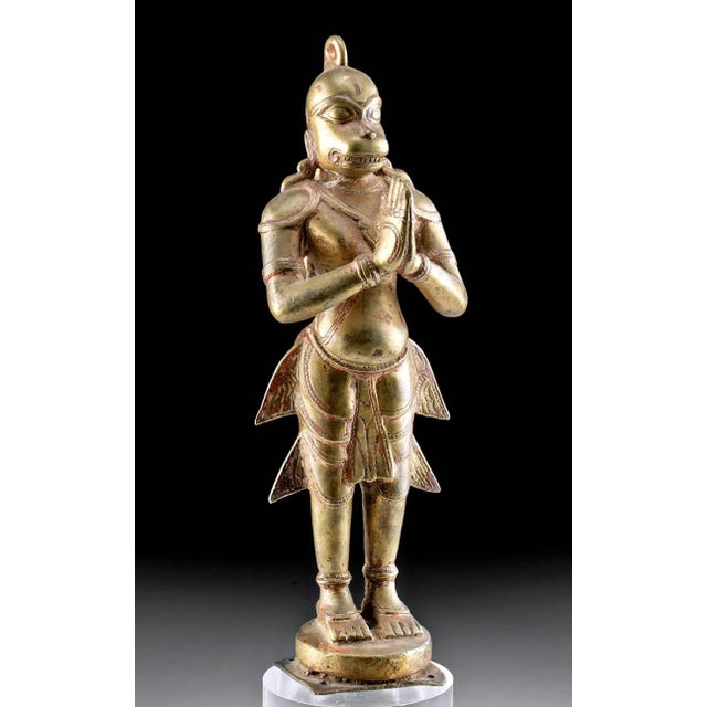 Late 19th Century 19c India Brass Metal Hanuman Ramayana Indian Monkey Animal Antique Vintage For Sale - Image 5 of 8