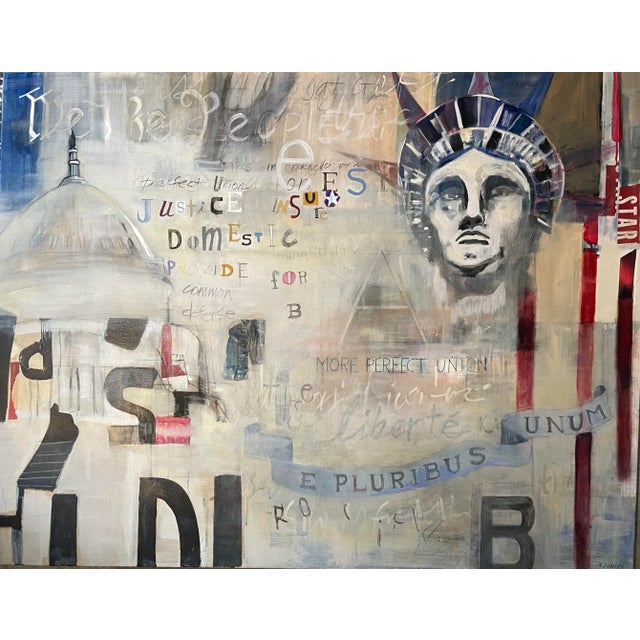 “Out of Many, One" Large Political Painting by Michele Zuzalek For Sale