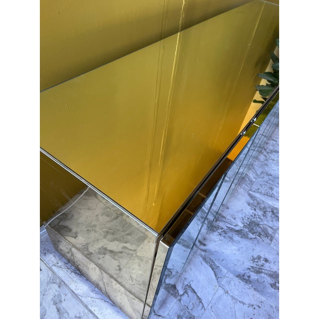 1980s Ello Postmodern Mirrored Dining Sideboard/Buffet For Sale - Image 9 of 14