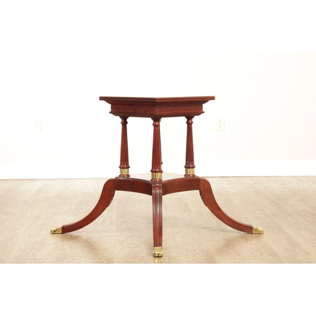1990s Craftique Regency Style Banded Mahogany Side Table For Sale - Image 5 of 13