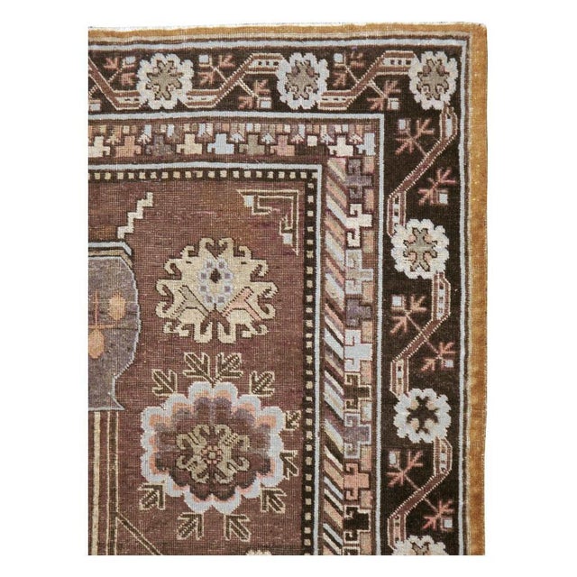 Galerie Shabab Collection Early 20th Century Handmade East Turkestan Khotan Gallery Accent Rug For Sale - Image 4 of 10