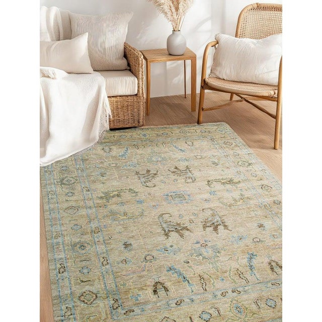 8x10 Ivory Hand-Knotted Wool Faded Serenity Classic Traditional Carpet Rug For Sale - Image 12 of 15