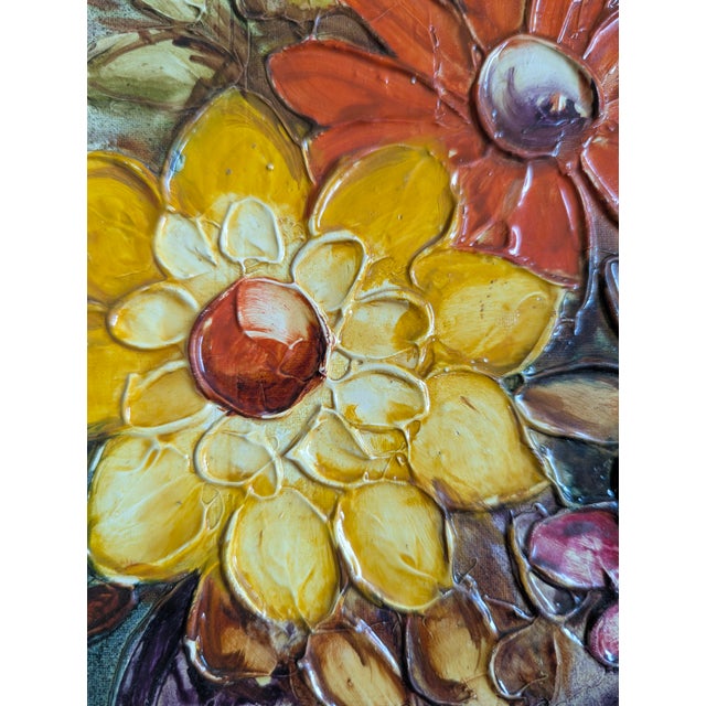 Vintage Still Life Vase of Flowers Painting Framed For Sale - Image 4 of 12