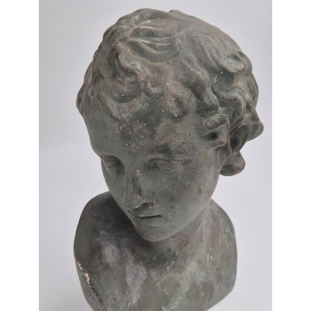 Bust of Eros in Bronzed Plaster For Sale - Image 4 of 12