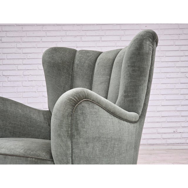 1960s Danish High-Back Relax Chair in Velour and Ash, 1960s For Sale - Image 5 of 18