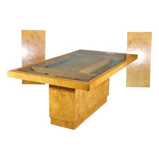 Mid 20th Century Extending Burl Dining Table For Sale