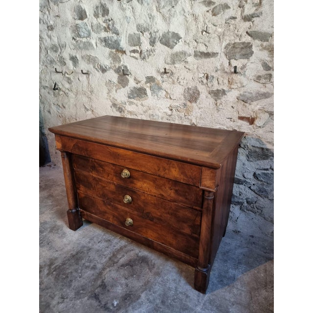 French Empire Walnut Commode, Early 19th Century For Sale - Image 12 of 18