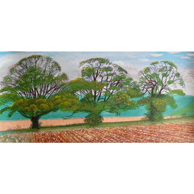 Elevate your space with this beautiful landscape art poster featuring David Hockney’s Autumn Trees Near Thixendale,...