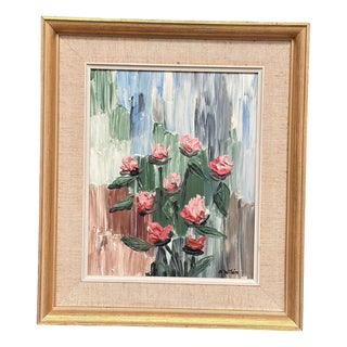 A. Wilén, Floral Impasto, 1960s, Oil on Panel, Framed For Sale
