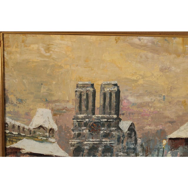 Parisian Winter Scene Painting For Sale - Image 4 of 13