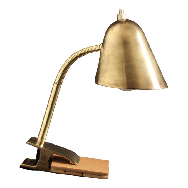 Mid-Century Table Lamp in Brass by Jacques Biny for Luminalité, 1950s For Sale