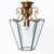 Italian Brass and Beveled Glass Hexagonal Chandelier in the style of Adolf Loos, 1950s For Sale - Image 10 of 18