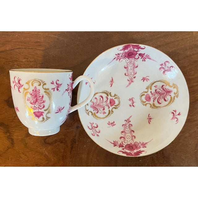 Antique 18th Century German Porcelain Puce Tea Cup & Saucer For Sale - Image 10 of 10