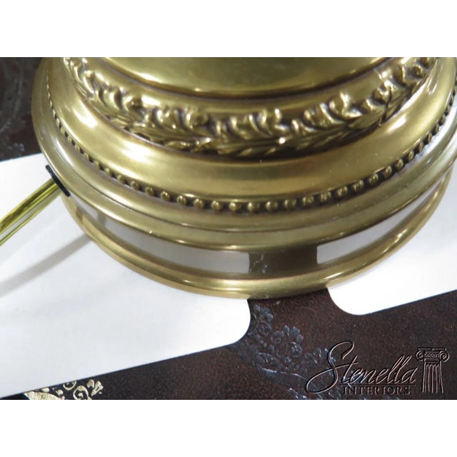 Traditional Brass & Faux Finish Lamp For Sale - Image 3 of 8