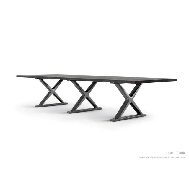Brushed Oak 3 leg octroi table by LK Edition. Limited Edition. Dimensions: 360 x 124 x H 74 cm Materials: Oak and glossy...