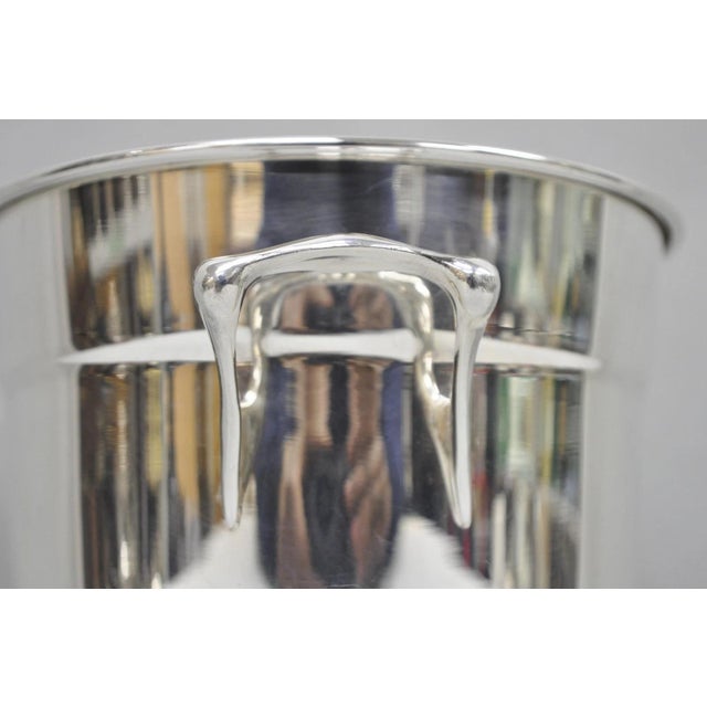 Mid 20th Century Vintage Crescent Mid Century Modern Silver Plated Champagne Chiller Ice Bucket For Sale - Image 5 of 13