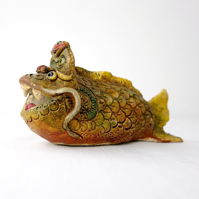 1970s Art Ceramic Monster Fish by Tjen Tjauw-Soe, 1973 For Sale - Image 5 of 10