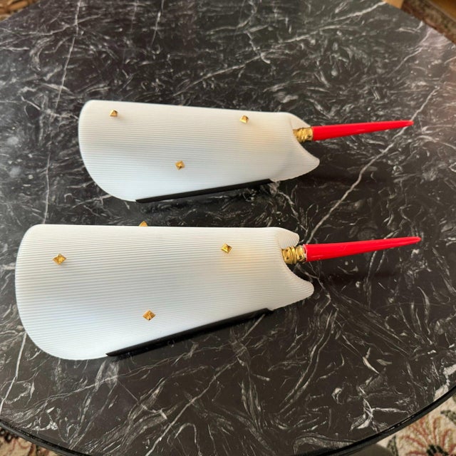 Mid-Century Modern 1960s Pair of Mid-Century Wall Sconces in the Style of Pierre Guariche For Sale - Image 3 of 5