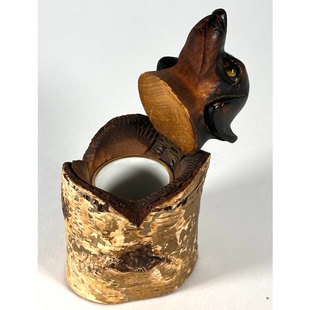 Black Black Forest Dachshund Birch Tree Inkwell For Sale - Image 8 of 16