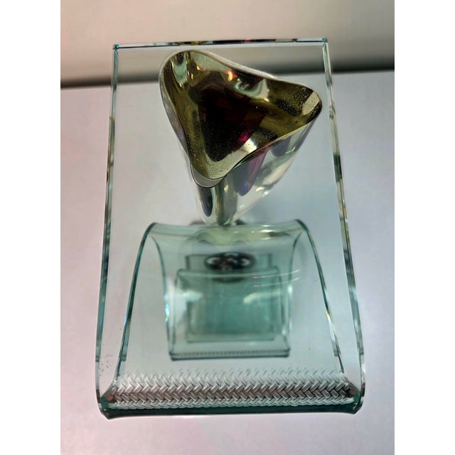Vintage Steven Brewster Signed Postmodern Studio Art Glass Ribbon Sculpture "Meltdown" For Sale - Image 13 of 13