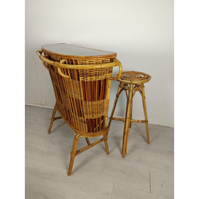 Vintage Rattan Bar, 1950s, Set of 2 For Sale - Image 6 of 18