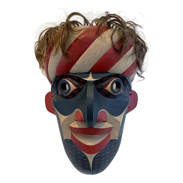 Carved Tribal Mask from Pacific Northwest Coast by David Frankel For Sale