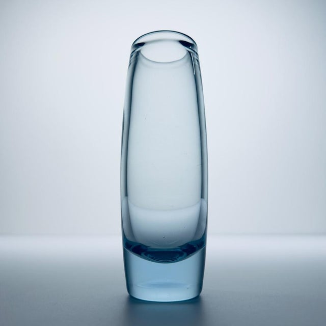 Original Blue Glass Vase by Per Lütken for Holmegaard, Denmark, 1960s For Sale - Image 6 of 17