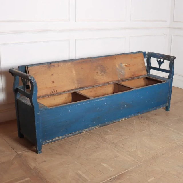 Wood Original Painted Austrian Settle For Sale - Image 7 of 8